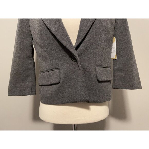 BCBG Max Azria Gray Cropped "Natalia" Blazer, Size XS - Picture 5 of 10